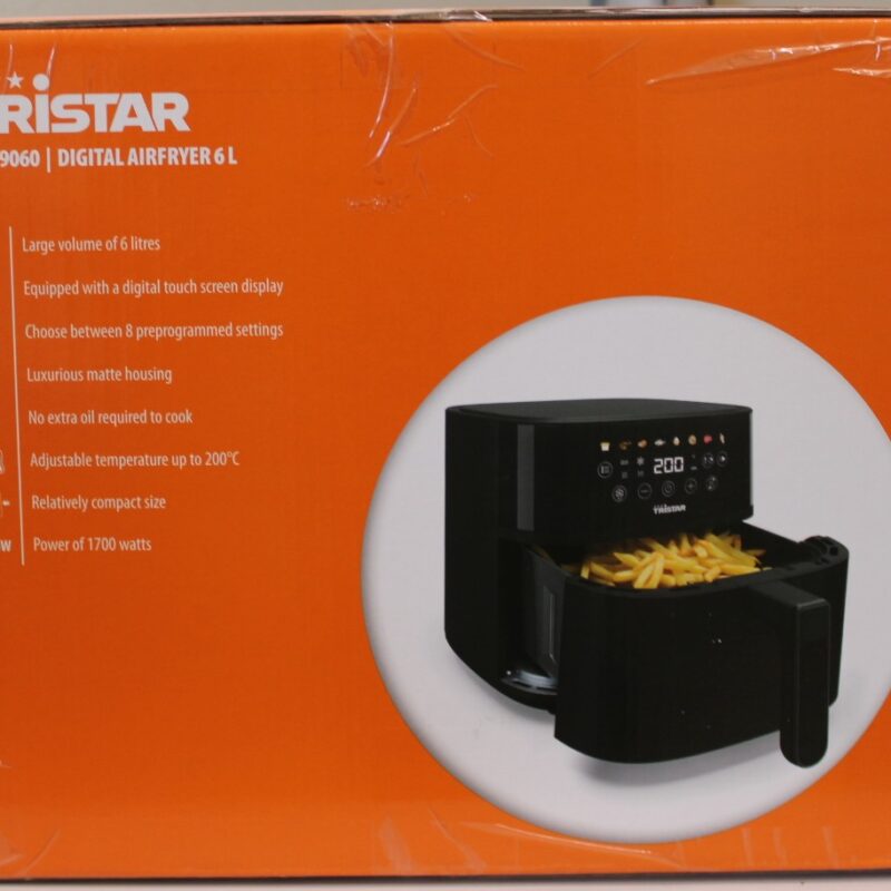 SALE OUT. Tristar FR-9060 Digital Airfryer, 6 L, Digital LED touchscreen, 1700 W, Black | Tristar Digital Airfryer | FR-9060 | Power 1700 W | Capacity 6 L | Black | Hot air technology | DAMAGED PACKAGING