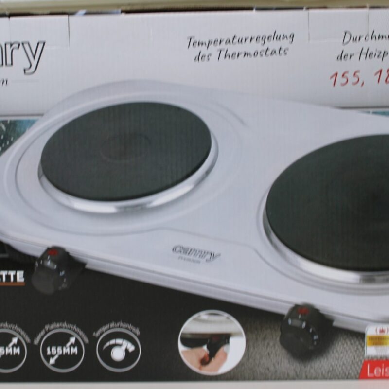 SALE OUT. | Camry | CR 6511 | Hot plate | Number of burners/cooking zones 2 | Rotary knobs | Stainless steel | DAMAGED PACKAGING, SCRATCHED AND DENTED ITEM - Image 2