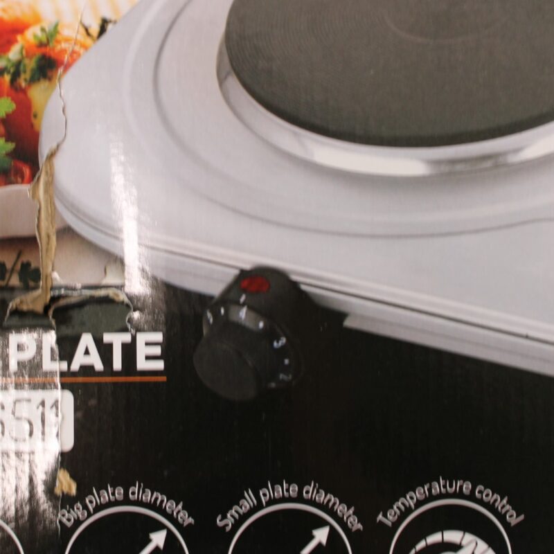 SALE OUT. | Camry | CR 6511 | Hot plate | Number of burners/cooking zones 2 | Rotary knobs | Stainless steel | DAMAGED PACKAGING, SCRATCHED AND DENTED ITEM - Image 3