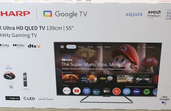 SALE OUT. Sharp 55GR8265E 55" (139cm) 4K Ultra HD QLED Smart Google Frameless TV, 144Hz, Dolby Vision IQ, Dolby Atmos, Harman/Kardon | Sharp 55GR8265E | 55 | Smart TV | Google TV | UHD | DEMO