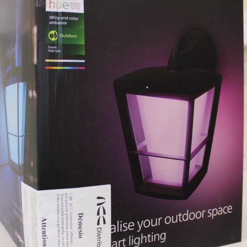 SALE OUT. | Philips Hue WCA Econic Outdoor Wall Lantern | 15 W | 2000-6500 Hue White Colour Ambiance | DAMAGED PACKAGING | 24 month(s) - Image 3