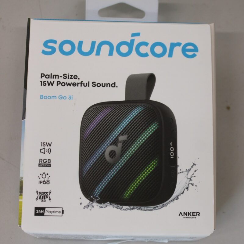 SALE OUT. Anker Soundcore Boom Go 3i Portable Bluetooth Speaker, Black | Anker Soundcore Speaker | Boom Go 3i | Warranty 24 month(s) | 15 W | Waterproof | Bluetooth | Portable | Black | DEMO