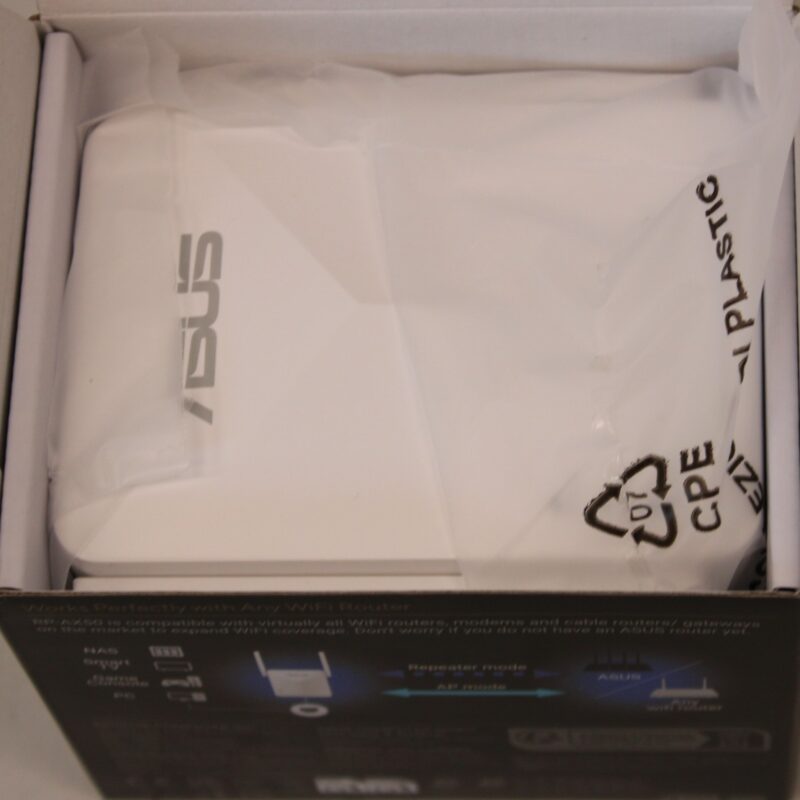 SALE OUT. ASUS RP-AX50 AX1500 Dual-Band WLan-Repeater | Asus AX1500 Dual-Band WiFi 6 Range Extender | RP-AX50 | 802.11ax | 2.4 GHz / 5 GHz | Ethernet LAN (RJ-45) ports 1 | MU-MiMO No | no PoE | Antenna type 2 x External | DAMAGED INNER PACKAGING (BAG), UNPACKED - Image 2