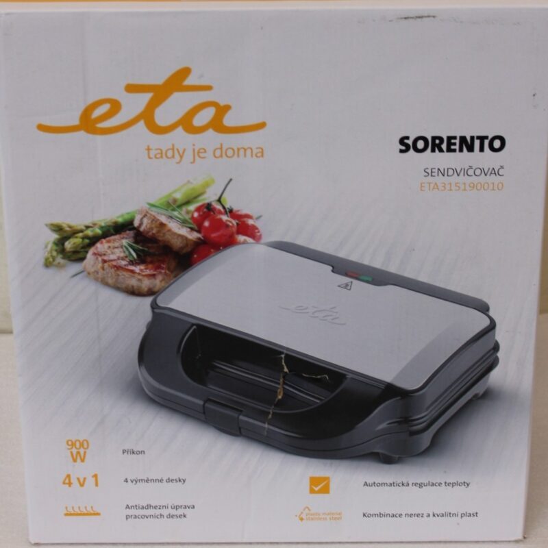 SALE OUT. ETA | 4 in 1 sandwich maker | ETA315190010 | 900 W | Number of plates 4 | Number of pastry 2 | Black/Stainless steel | DAMAGED PACKAGING