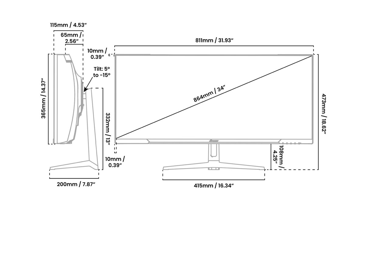 Arozzi | Nova | 34 " | VA | QHD | 21:9 | 165 Hz | 1 ms | 3440 x 1440 pixels | 350 cd/m² | HDMI ports quantity 2 | White - Image 11
