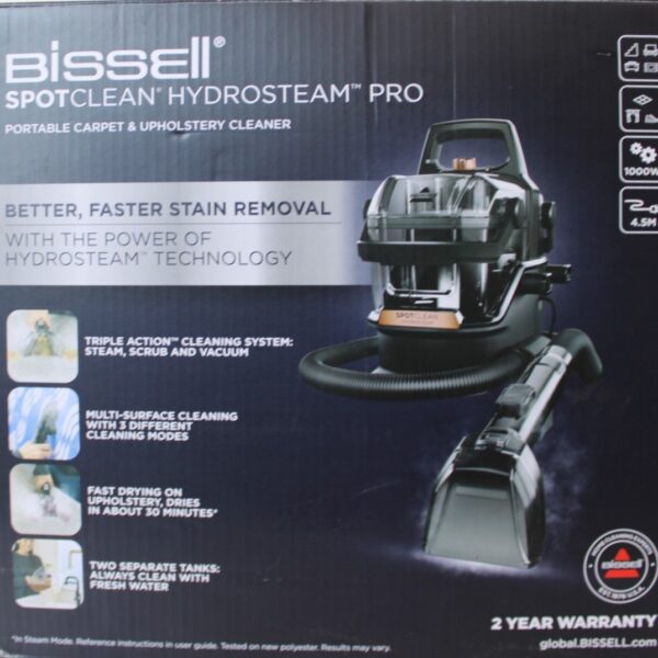 SALE OUT. Bissell SpotClean HydroSteam Pro | Bissell Portable Carpet and Upholstery Cleaner | SpotClean HydroSteam Pro | Corded operating | Washing function | 1000 W | Black | 24 month(s) | DAMAGED PACKAGING, USED AND SCRATCHED