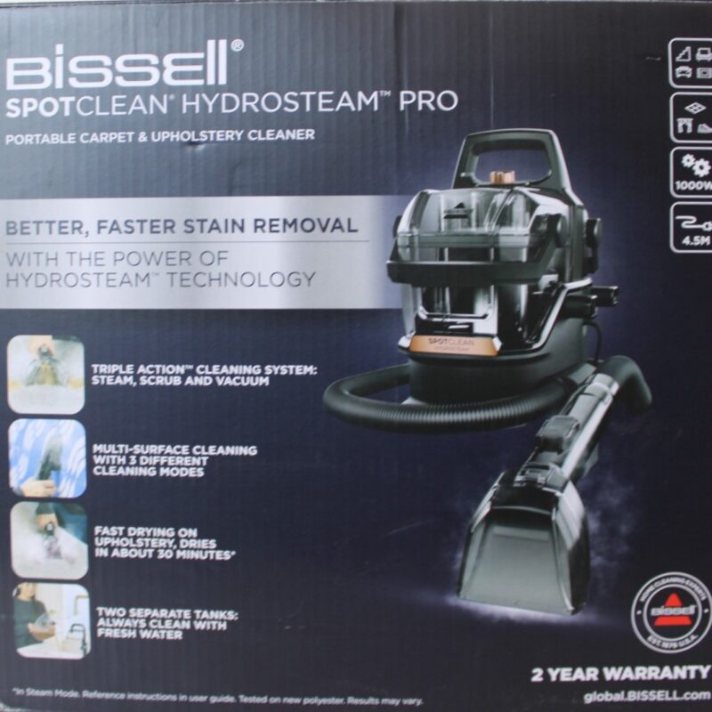 SALE OUT. Bissell SpotClean HydroSteam Pro | Bissell Portable Carpet and Upholstery Cleaner | SpotClean HydroSteam Pro | Corded operating | Washing function | 1000 W | Black | 24 month(s) | DAMAGED PACKAGING, USED AND SCRATCHED