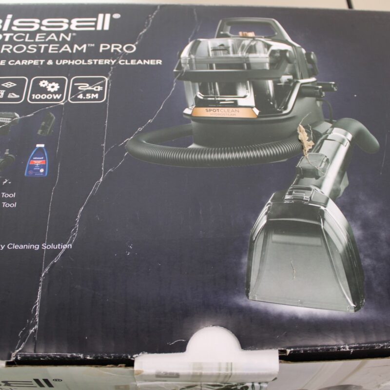 SALE OUT. Bissell SpotClean HydroSteam Pro | Bissell Portable Carpet and Upholstery Cleaner | SpotClean HydroSteam Pro | Corded operating | Washing function | 1000 W | Black | 24 month(s) | DAMAGED PACKAGING, USED AND SCRATCHED - Image 2