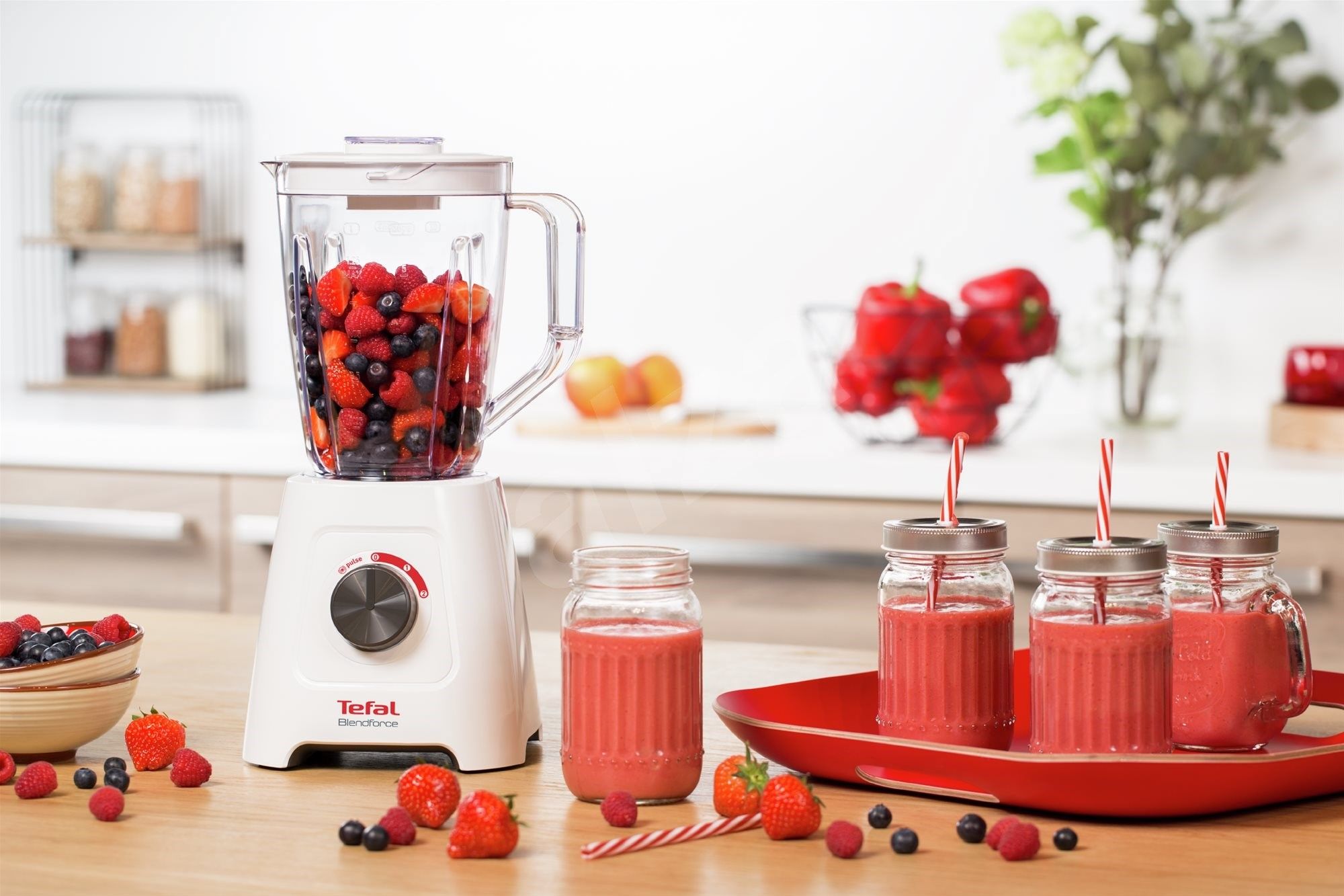 TEFAL | Blender | Blendforce II | Tabletop | 600 W | Jar material Plastic | Jar capacity 2 L | Ice crushing | White - Image 3