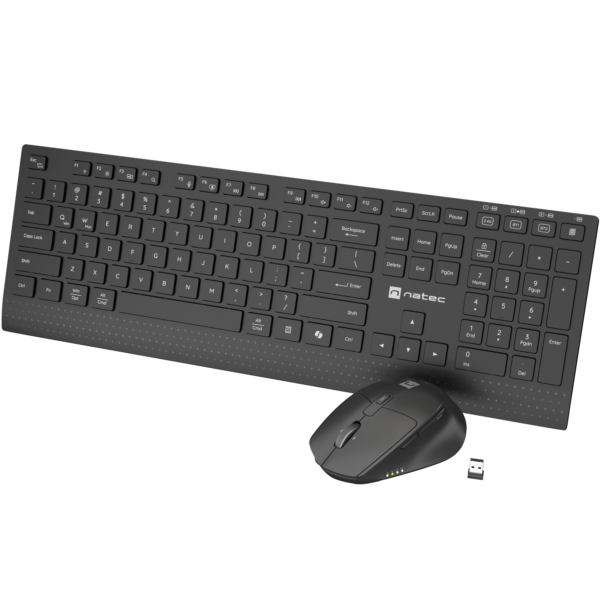 Natec Keyboard and Mouse | Stringray 2 | Keyboard and Mouse Set | Wireless | US | Black