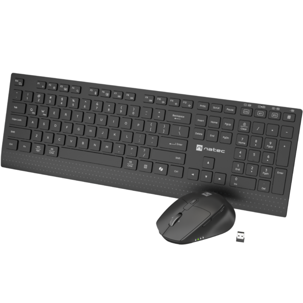 Natec Keyboard and Mouse | Stringray 2 | Keyboard and Mouse Set | Wireless | US | Black