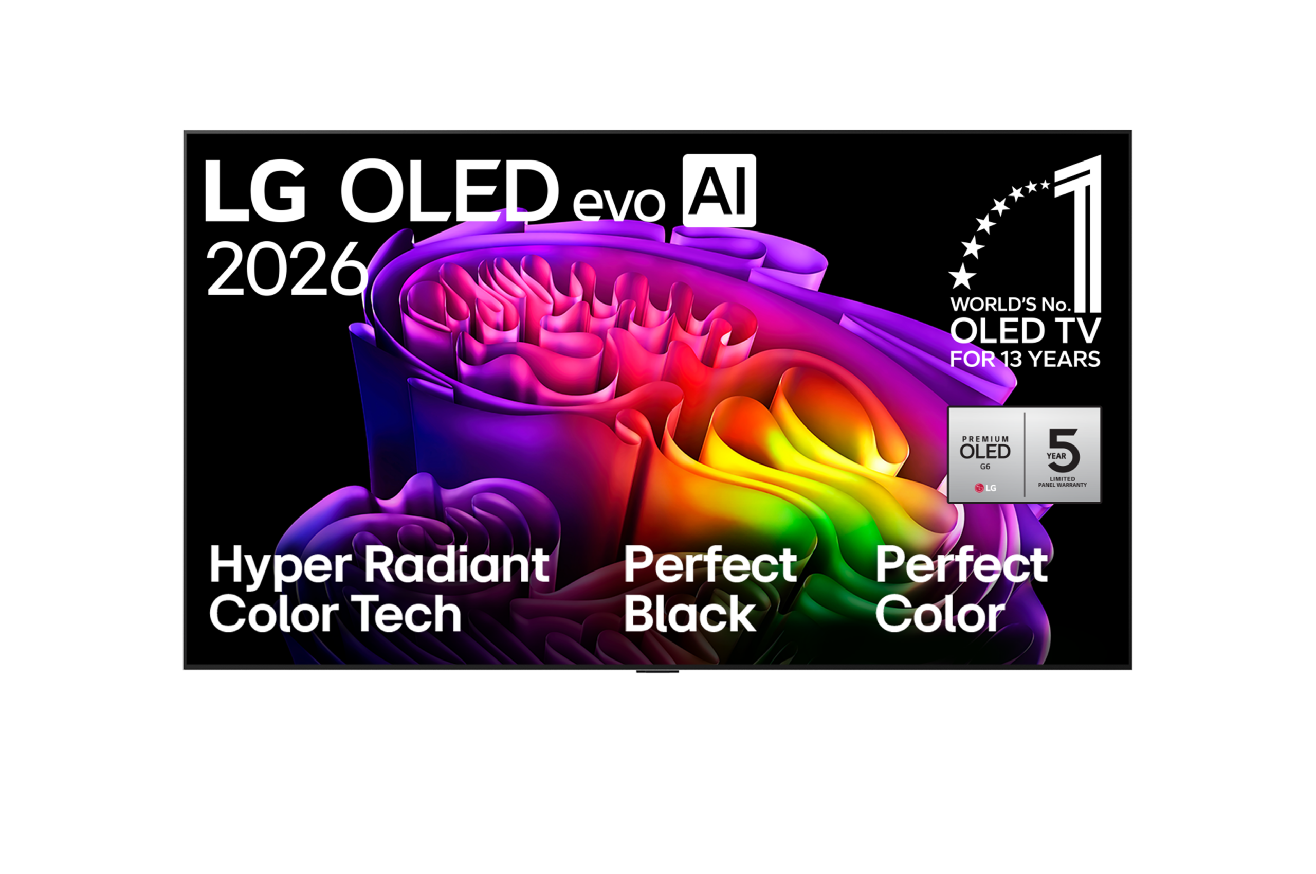 LG OLED 4K AI G6 TV | OLED55G61LW | 55 | Smart TV | webOS | UHD | Black