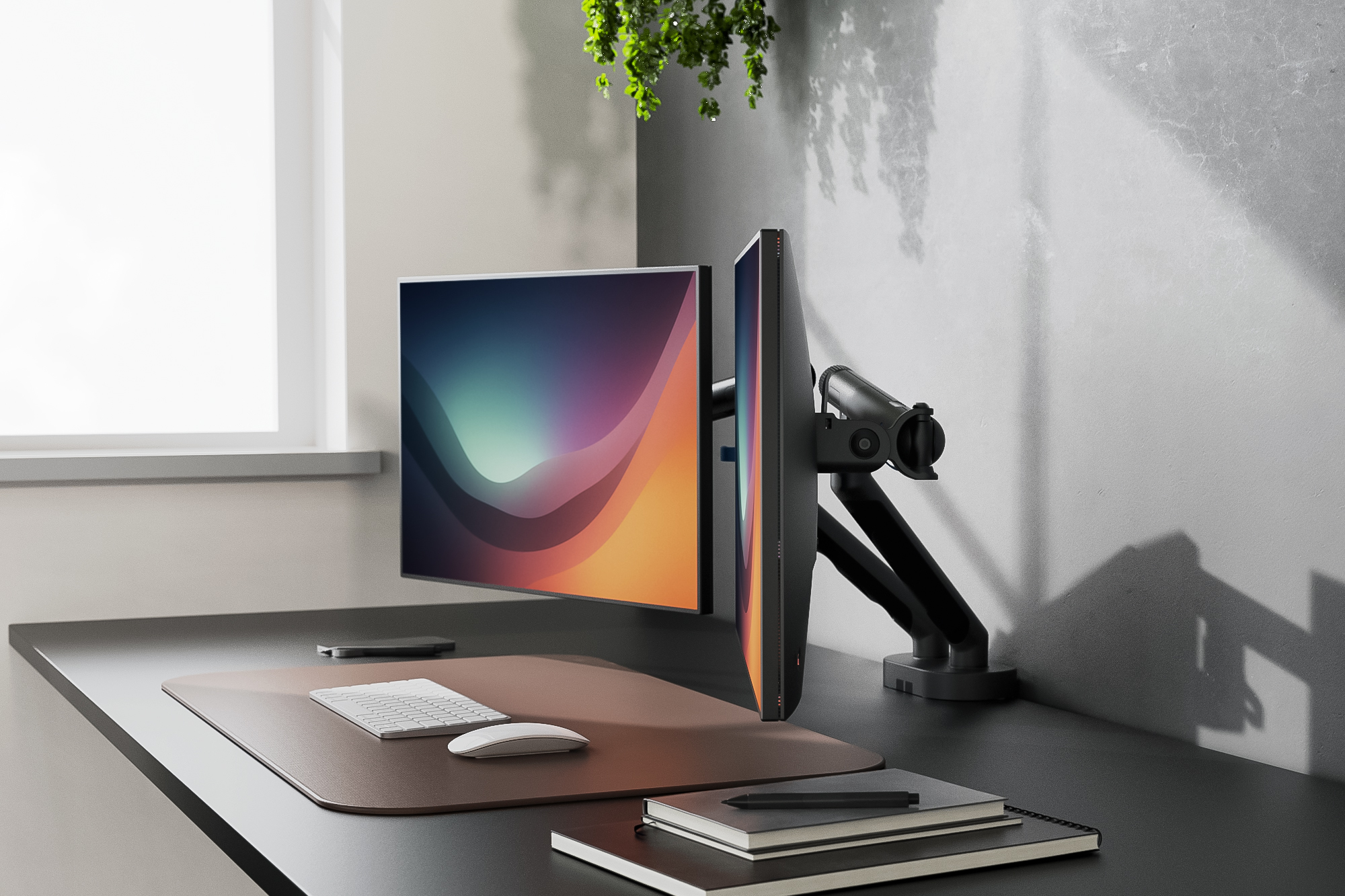 Digitus Desk Mount | Tilt, rotation, pivot | Dual design monitor mount, 2x 35", 2x 10 kg | 35 " | Maximum weight (capacity) 20 kg | Black - Image 2