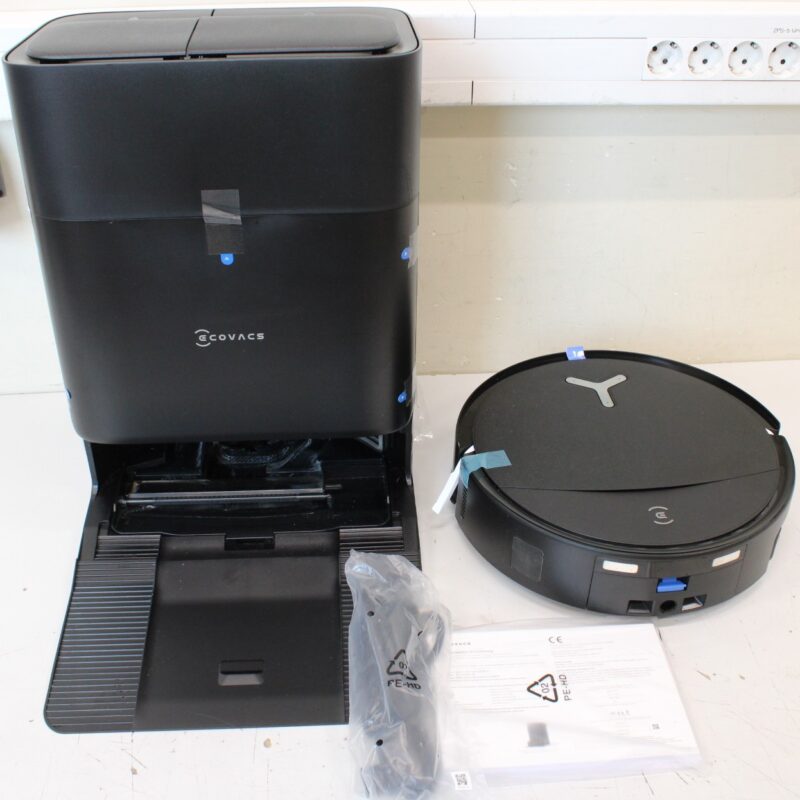 SALE OUT. Ecovacs DEEBOT T80S OMNI BLACK Vacuum cleaner, Robot, Wet&Dry, 24800Pa, TruEdge 3.0, AIVI 3D 3.0, 6400 mAh, Black + Auto-empty sta | Ecovacs Robotic Vacuum Cleaner | DEEBOT T80S OMNI BLACK | Wet&Dry | 6400 mAh | 24800 Pa | Black | ITEM USED, DIRTY AND SCRATCHED