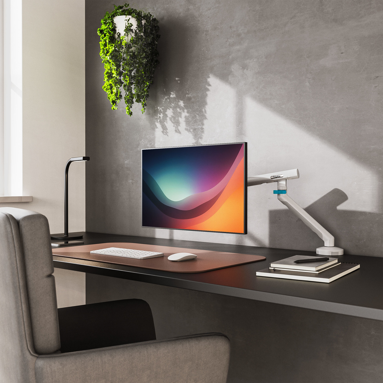 Digitus Desk Mount | Tilt, rotation, pivot | Single design monitor mount | 35 " | Maximum weight (capacity) 10 kg | White - Image 2
