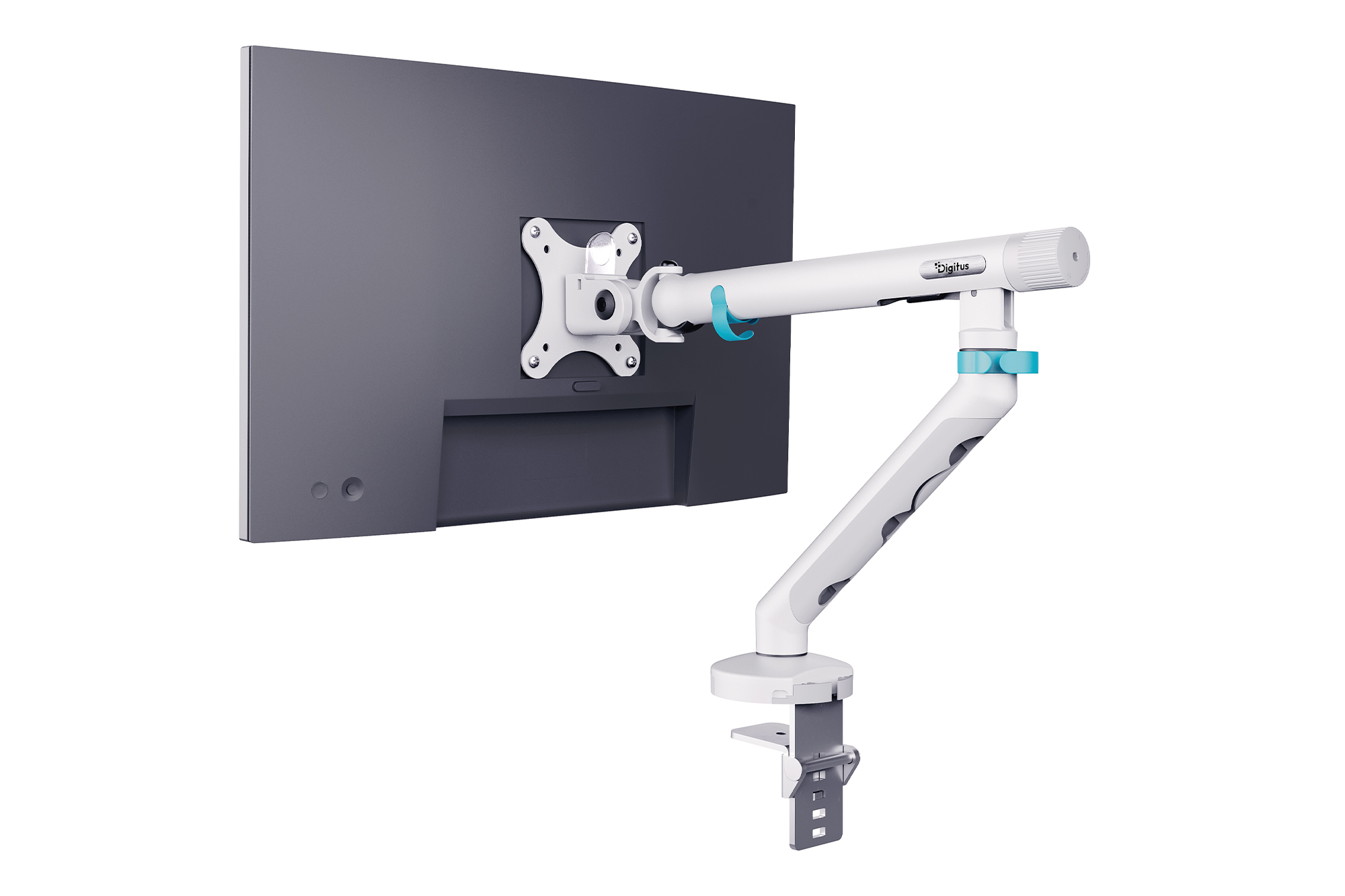 Digitus Desk Mount | Tilt, rotation, pivot | Single design monitor mount | 35 " | Maximum weight (capacity) 10 kg | White - Image 3