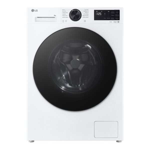 LG | Washing machine | F2X50S8TLB | Energy efficiency class A | Front loading | Washing capacity 8 kg | 1200 RPM | Depth 48 cm | Width 60 cm | Display | LED | Steam function | Direct drive | Wi-Fi | White