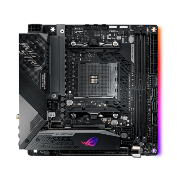 Asus ROG STRIX X570-I GAMING | Processor family AMD | Processor socket AM4 | DDR4 | Supported hard disk drive interfaces SATA, M.2 | Number of SATA connectors 4