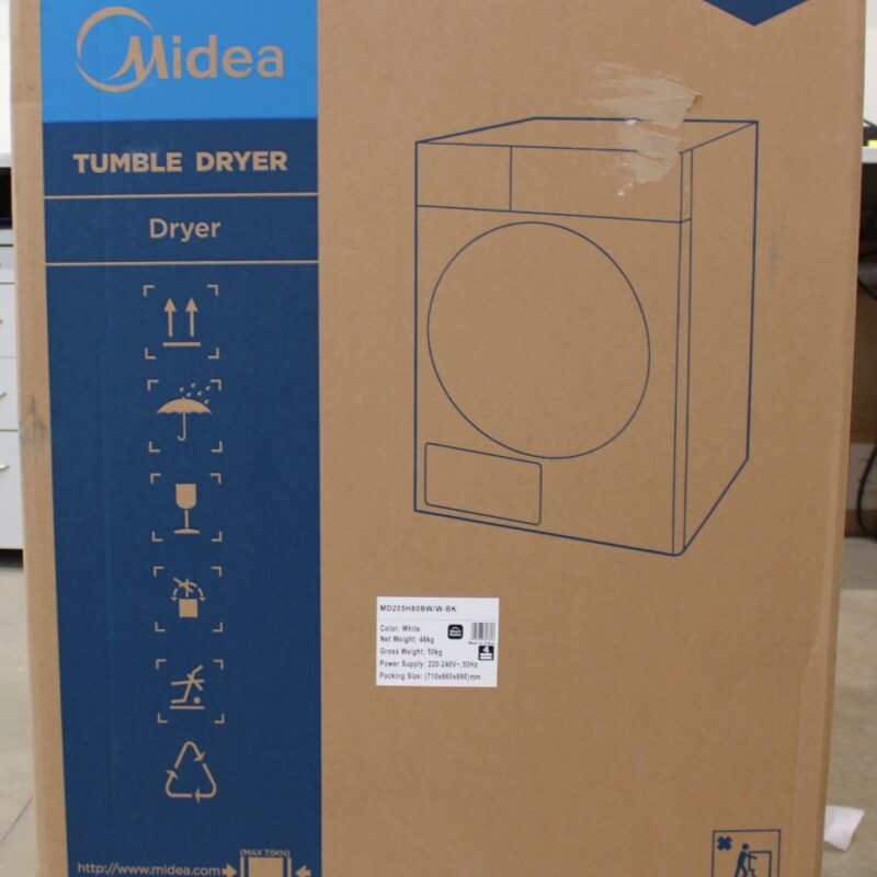 SALE OUT. | Midea Dryer Machine | MD205H80BW/W-BK | Energy efficiency class C | Front loading | 8 kg | LED | Depth 60 cm | White | DAMAGED INNER PACKAGING, DEMO - Image 2