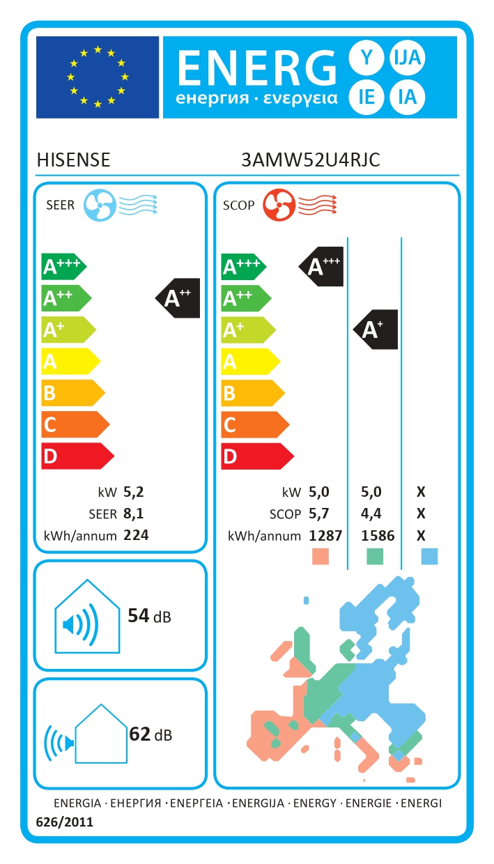Hisense | 3AMW52U4RJC | Multisplit outdoor unit 5.5/6.0 kw max 3 indoor units - Image 2