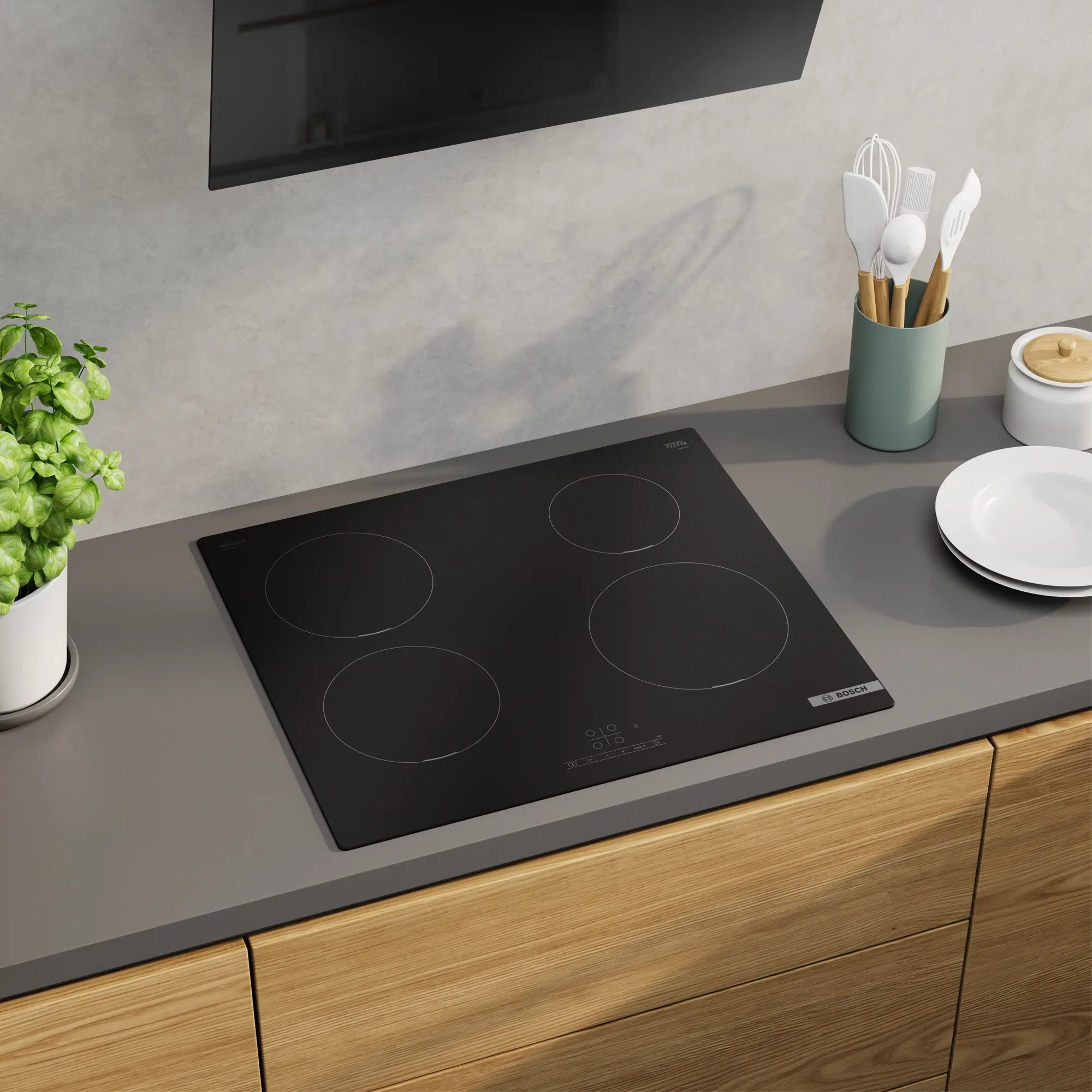 Bosch PIE61ABB5E | Hob | Induction | Number of burners/cooking zones 4 | Touch | Matt Black | Timer - Image 4
