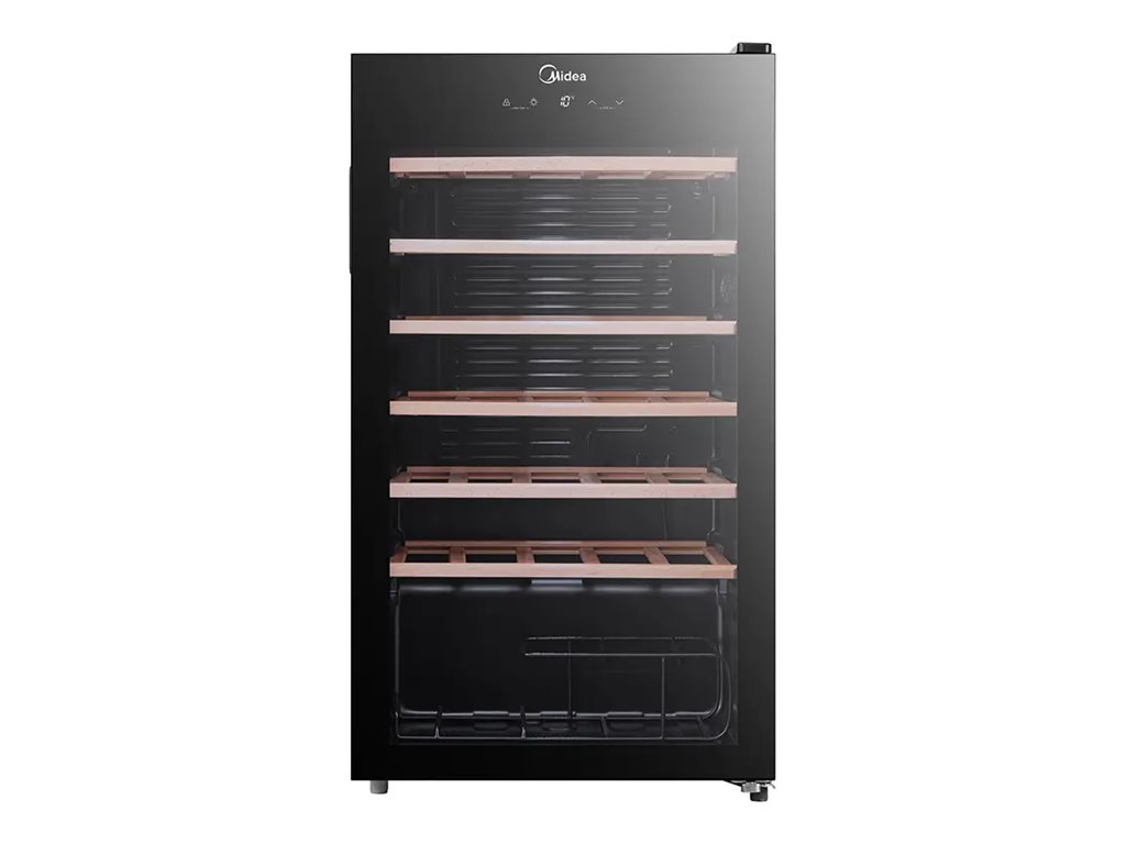 Midea Wine Cooler | MDRW150FGG22W | Energy efficiency class Class G | Free standing | Bottles capacity 34 | Black - Image 2