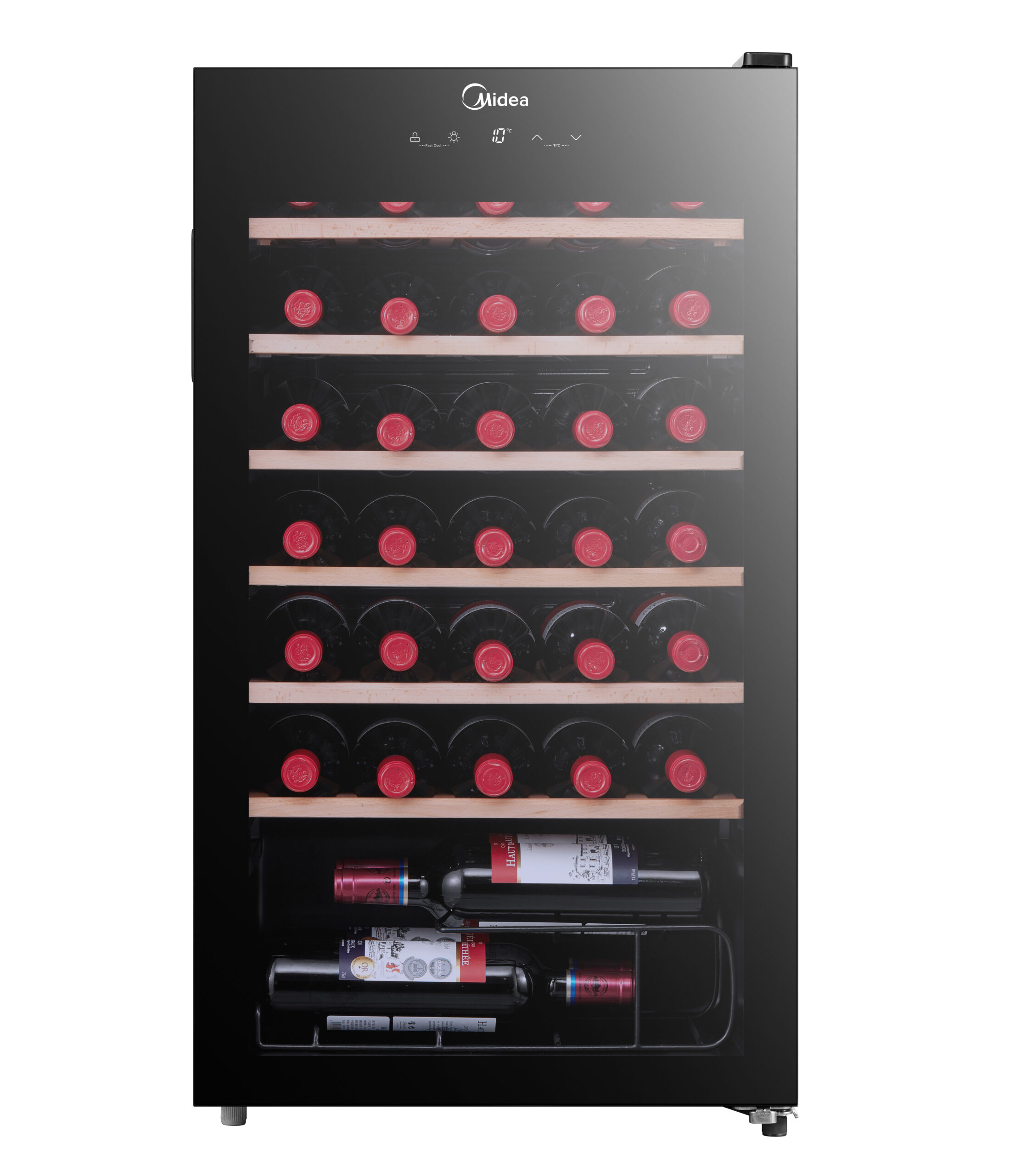 Midea Wine Cooler | MDRW150FGG22W | Energy efficiency class Class G | Free standing | Bottles capacity 34 | Black - Image 5