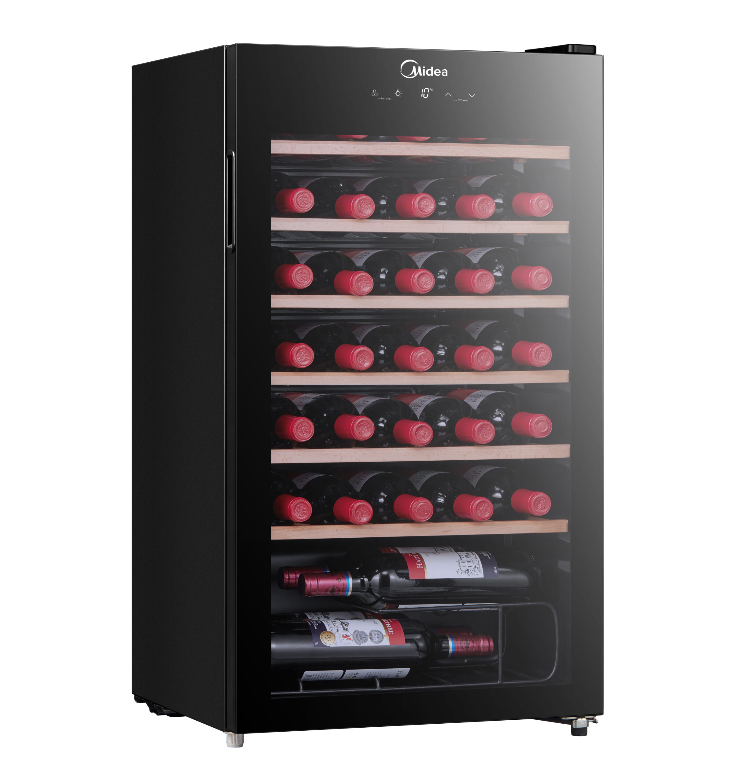 Midea Wine Cooler | MDRW150FGG22W | Energy efficiency class Class G | Free standing | Bottles capacity 34 | Black - Image 6