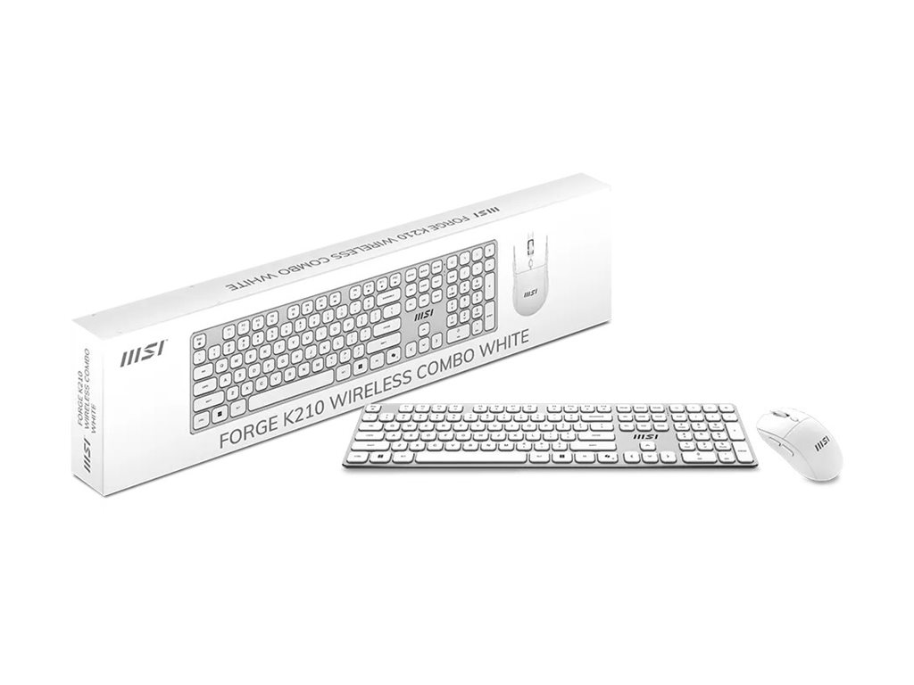 MSI FORGE K210 WIRELESS COMBO WHITE US | Keyboard and Mouse Set | Wireless | Mouse included | US | White - Image 10
