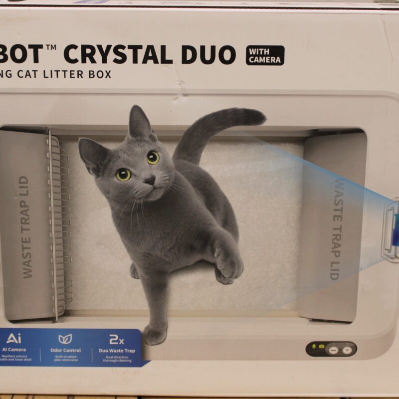 SALE OUT. | PETKIT Purobot Crystal Duo with Camera Self-Cleaning Cat Litter Box | White | MISSING INNER PACKAGING, DEMO