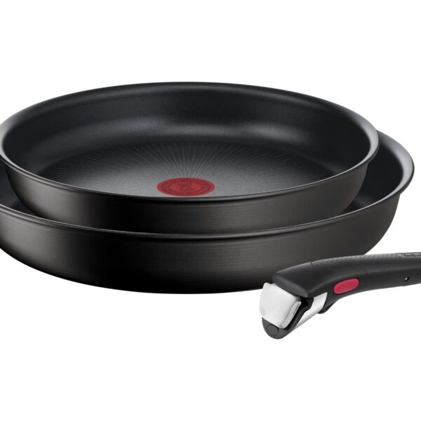 TEFAL | Pan set | Ingenio Eco Resist L3979102 | Frying | Diameter 24/28 cm | Halogen, induction, ceramic glass, gas, electric | Suitable for induction hob | Removable handle | Black