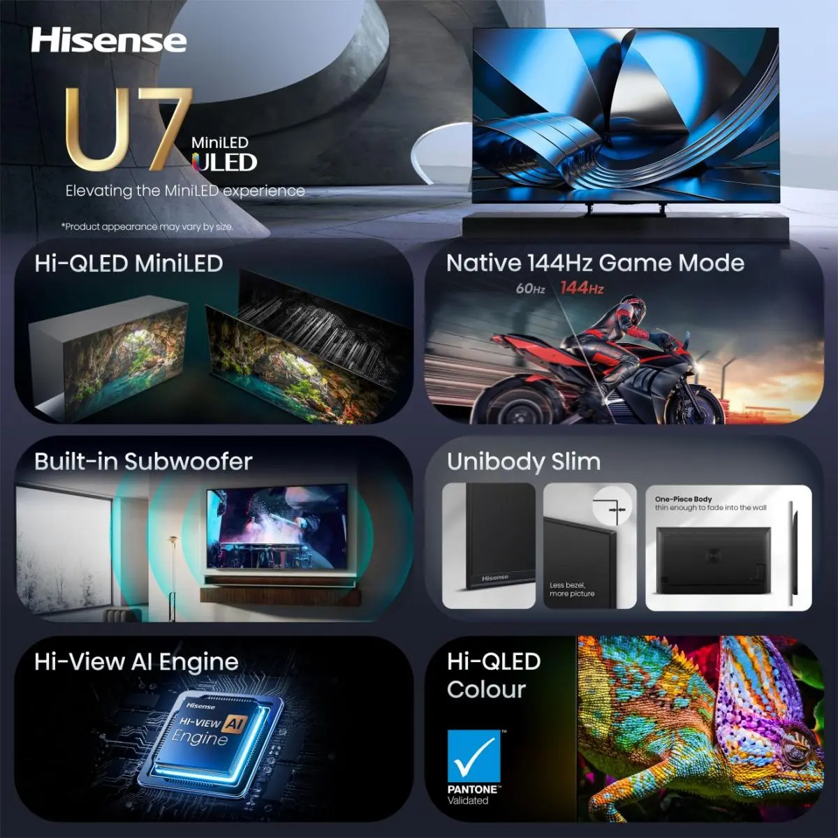 Hisense TV | 55U7SE | 55 | Smart TV | VIDAA Smart OS | UHD | Black - Image 12