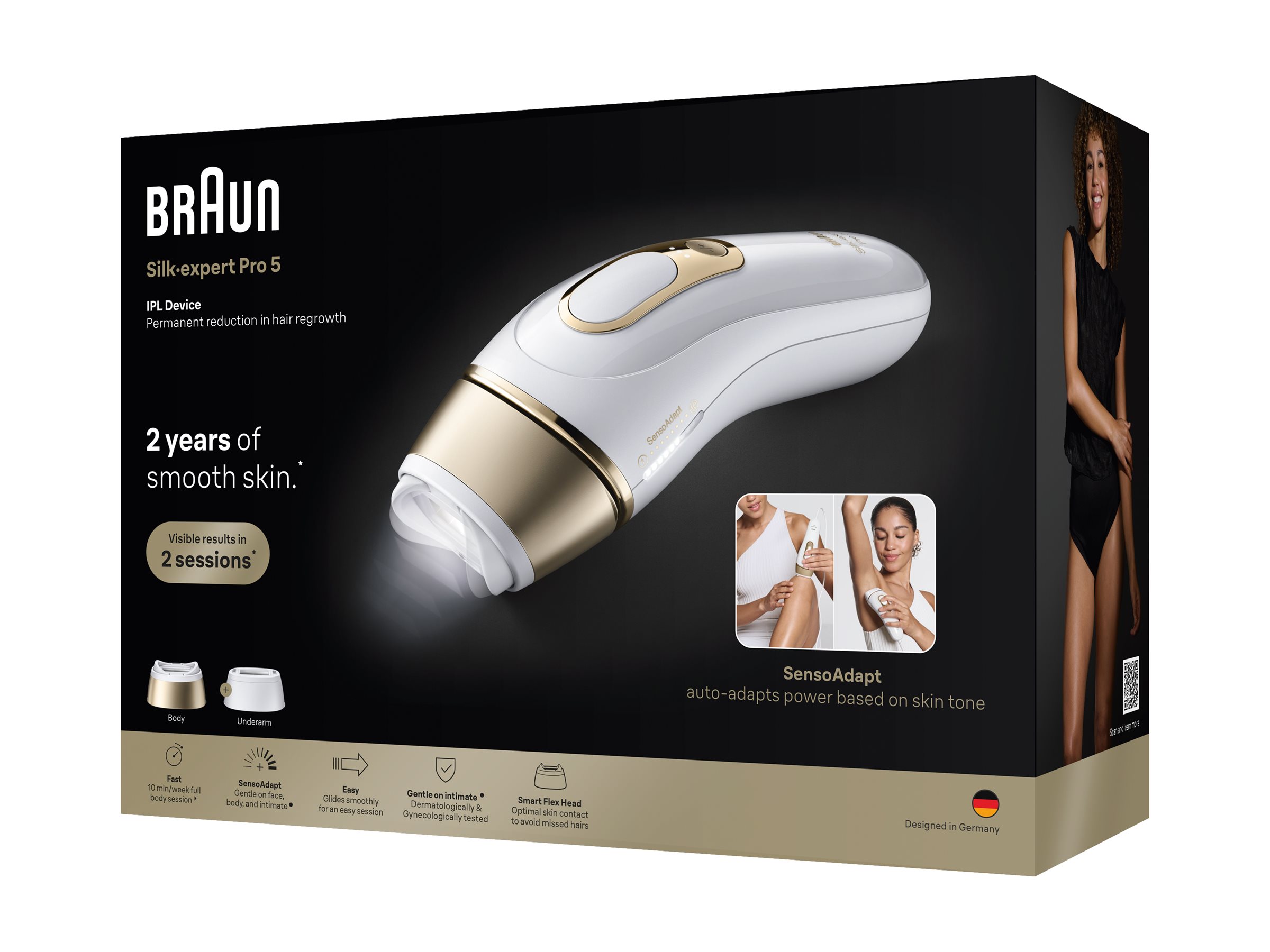 Braun IPL Epilator | Silk expert Pro 5 PL5210 | Number of power levels 3 | White/Gold - Image 4