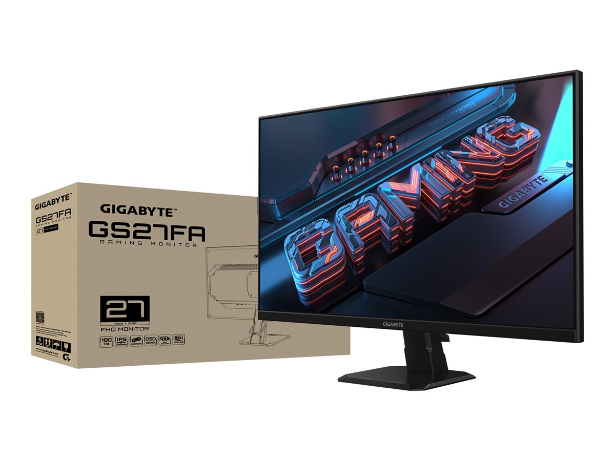 Gigabyte | GS27FA EK | 27 " | SS IPS | FHD | 16:9 | 180 Hz | 1 ms | 1920 x 1080 pixels | 300 cd/m² | HDMI ports quantity 2 | Black - Image 3