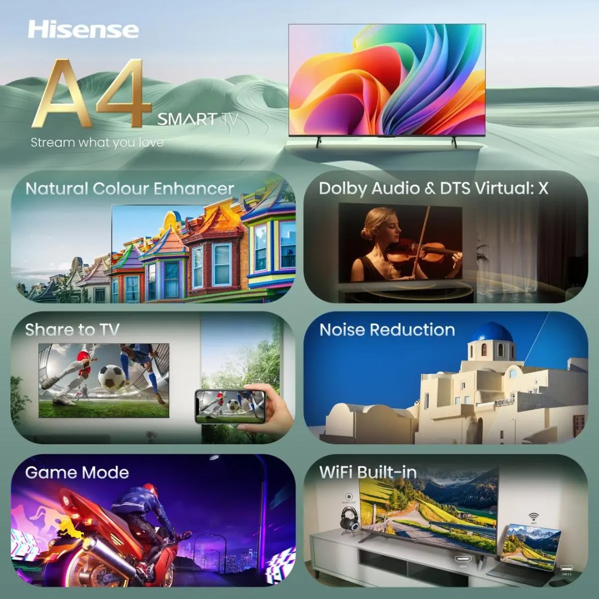 Hisense TV | 32A4S | 32 | Smart TV | VIDAA Smart OS | HD | Black - Image 8