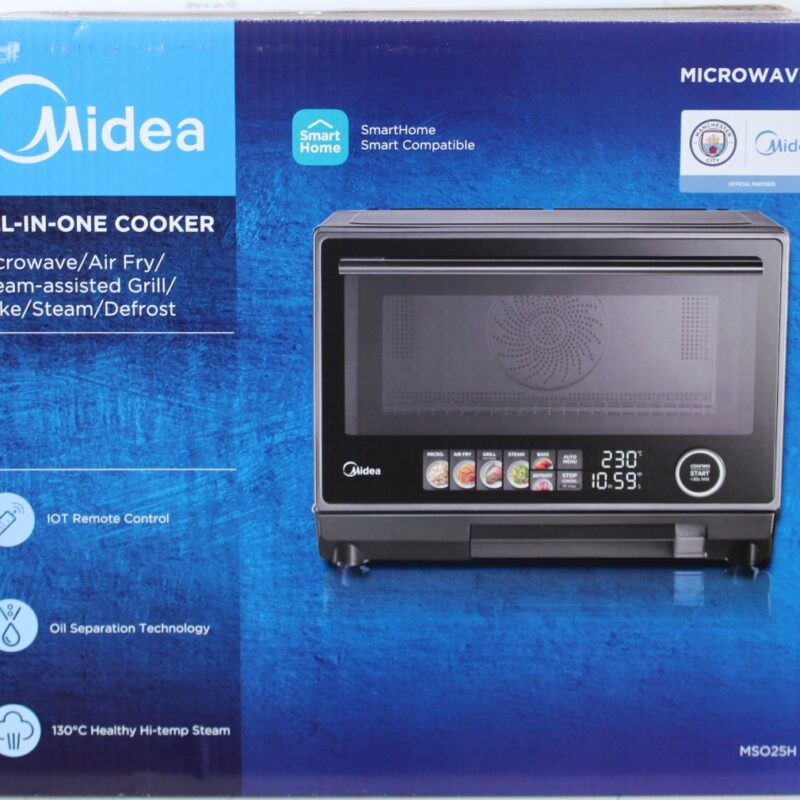 SALE OUT. Midea MSO25H Microwave oven with Grill, Airfry and Steam function, 25 L, Black | Midea Microwave oven | MSO25H | Free standing | 1000 W | Convection | 25 L | Grill | Black | DAMAGED PACKAGING, DEMO