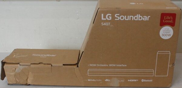 SALE OUT. LG Soundbar S40T  for TV 2.1 ch. with Bluetooth | LG Soundbar 2.1 Channel Sound System | S40T | 27 " | IPS | FHD | 16:9 | 60 Hz | 14 ms | 1920 x 1080 | 250 cd/m² | HDMI ports quantity 2 | Black | Warranty 23 month(s) | DAMAGED PACKAGING | Bluetooth