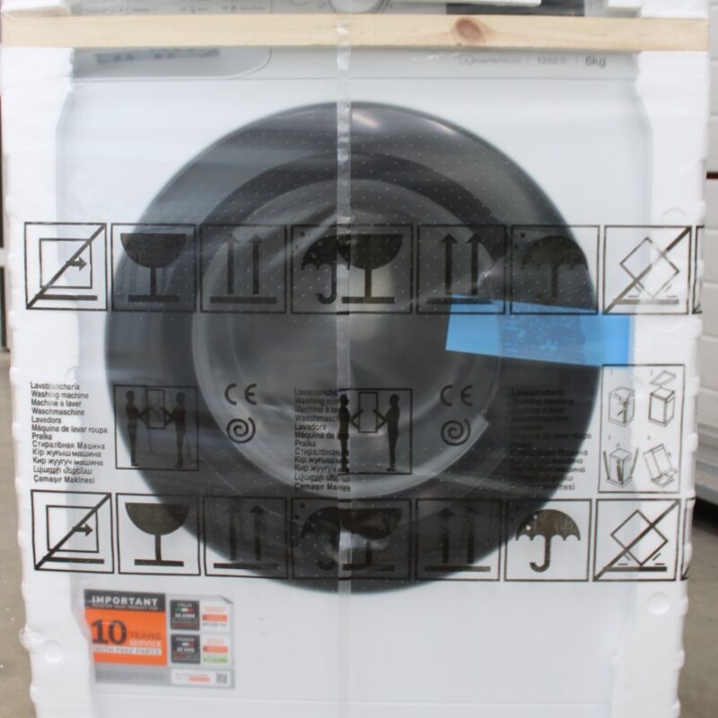SALE OUT. | INDESIT | Washing machine | MTWSE 61294 WK EE | Energy efficiency class C | Front loading | Washing capacity 6 kg | 1151 RPM | Depth 42.5 cm | Width 59.5 cm | Display | Big Digit | White | DAMAGED PACKAGING, DENTED AND SCRATCHED LEFT SIDE - Image 2