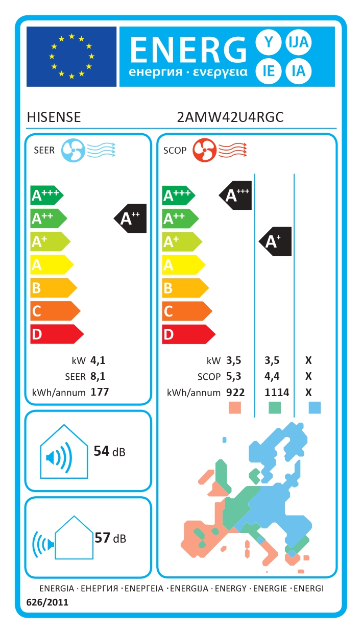 Hisense | 2AMW42U4RGC | Multisplit outdoor unit 4.1/4.5kw max 2 indoor units - Image 3