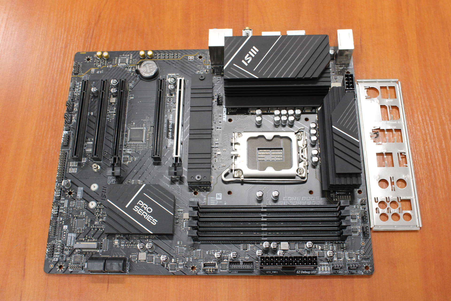 SALE OUT. MSI PRO B760-P WIFI DDR4 | Processor family Intel | Processor socket LGA1700 | DDR4 | Supported hard disk drive interfaces SATA, M.2 | Number of SATA connectors 4 | USED, REFURBISHED, WITHOUT ACCESSORIES AND ORIGINAL PACKAGING, ONLY BACK PANEL INCLUDED - Image 2