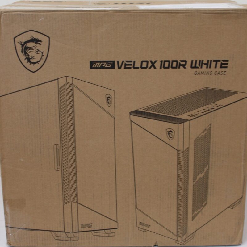 SALE OUT. MSI MPG VELOX 100R White PC Case, Mid-Tower, USB 3.2, Audio-out, Mic-in | MSI PC Case | MPG VELOX 100R WHITE | White | Mid-Tower | DAMAGED PACKAGING, DENTED CORNER (TOP)