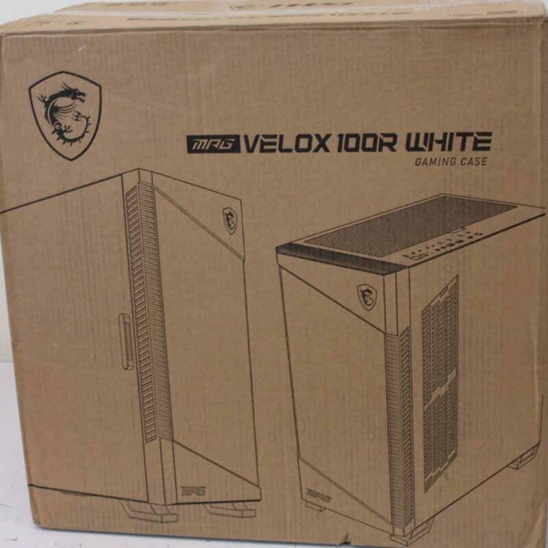 SALE OUT. MSI MPG VELOX 100R White PC Case, Mid-Tower, USB 3.2, Audio-out, Mic-in | MSI PC Case | MPG VELOX 100R WHITE | White | Mid-Tower | DAMAGED PACKAGING, DENTED CORNER (TOP) - Image 2
