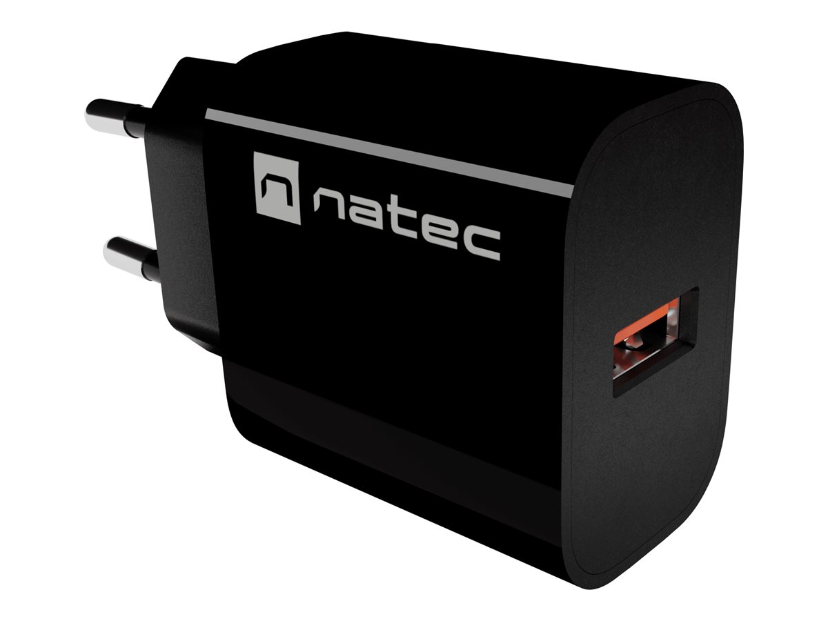 Natec Ribera USB Charger 1X USB-A 18W, Black - Image 2