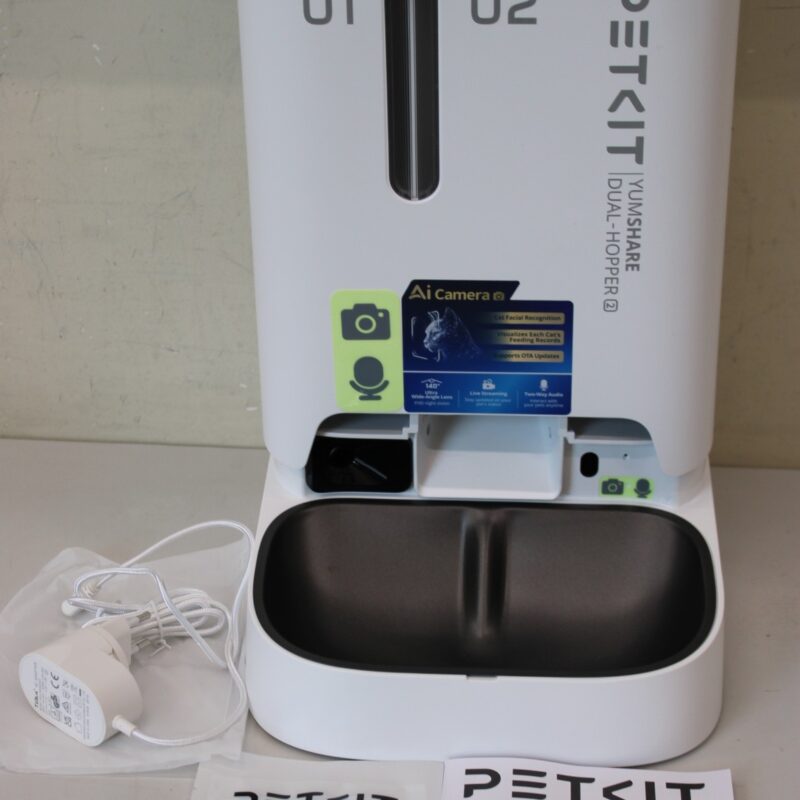 SALE OUT. Petkit P591 2 (D4SH-2) YumShare Dual-Hopper 2 Feeder with camera | PETKIT YumShare Dual-hopper 2 Automatic Feeder with Camera | Capacity 5 L | Material ABS, 304 stainless steel | White | USED, DIRTY | 24 month(s) - Image 2