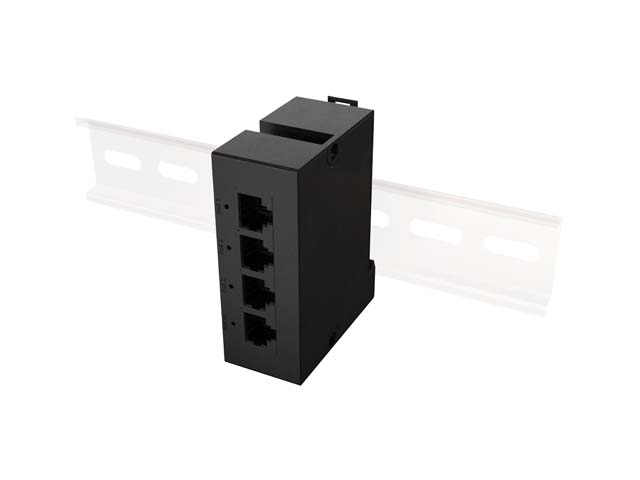 Lanberg | Switch PoE Extender 1xIn 3xOut Fast Ethernet Din Rail at 30W metal clips | DIN-FE4-AT-30W