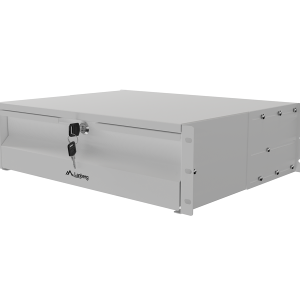 Lanberg AK-2003-S | 19" Drawer 3U, max load capacity up to 90 kg, 4 point assembly | 48.26 x 36 x 13.2 cm | Grey