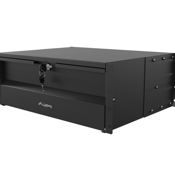 Lanberg 19" Drawer 4U, max load capacity up to 90 kg 4 point assembly | AK-2004-B | 48.26 x 36 x 17.6 cm | Black