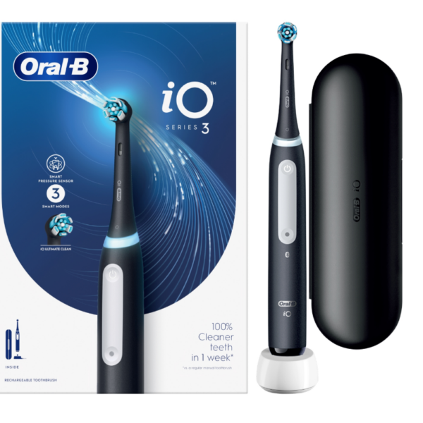 Oral-B Electric Toothbrush | iO3 Series | Rechargeable | For adults | Number of brush heads included 1 | Number of teeth brushing modes 3 | Black