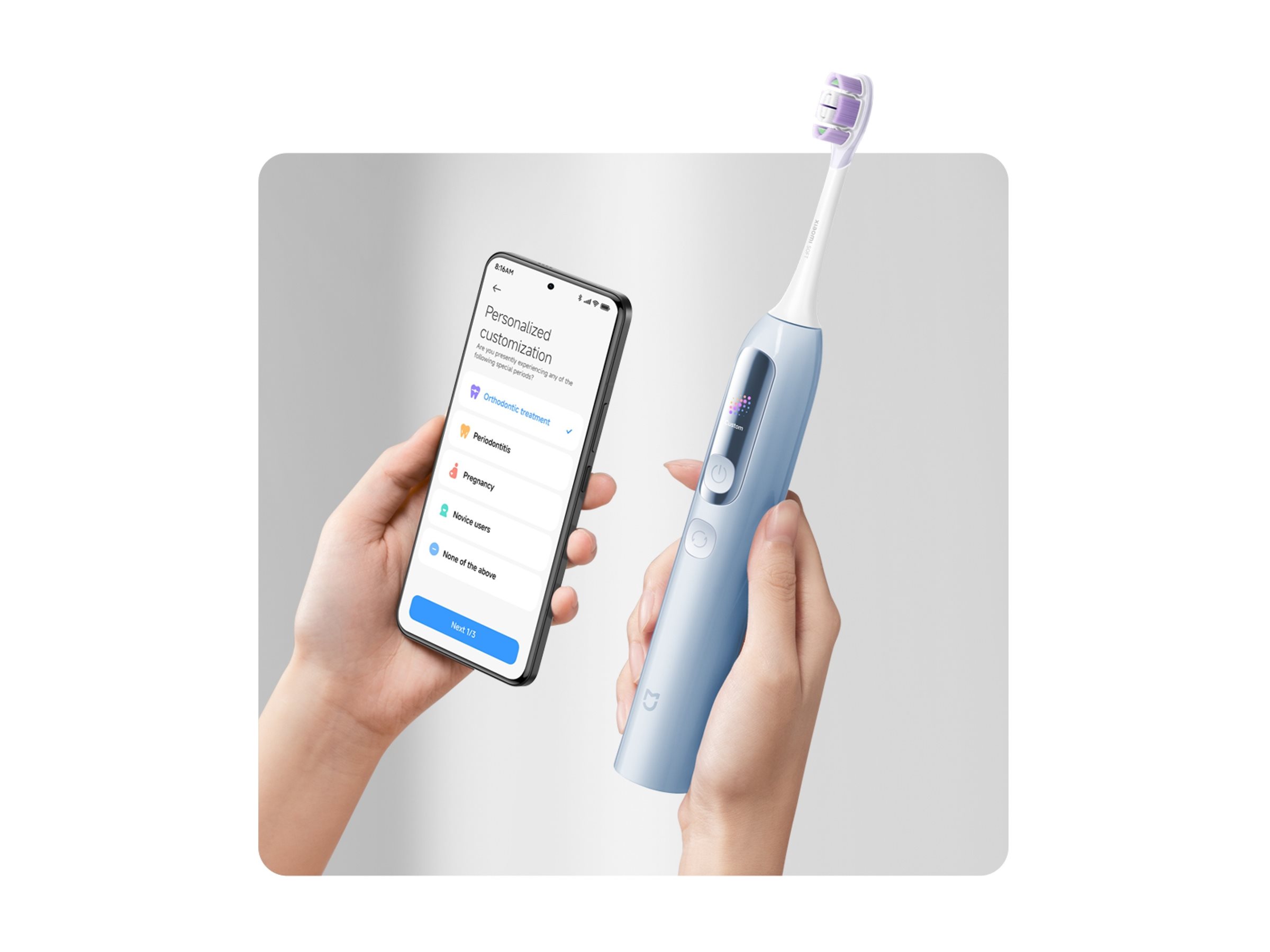 Xiaomi Mijia Smart Servo-oscillation Electric Toothbrush Pro EU, Blue - Image 4