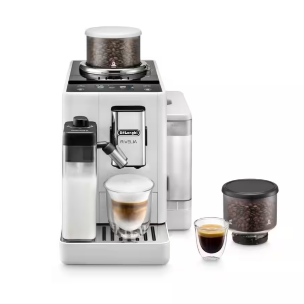Delonghi | Coffee maker | Rivelia EXAM440.55.W | Pump pressure 19 bar | Built-in milk frother | Fully Automatic | 1450 W | Arctic White